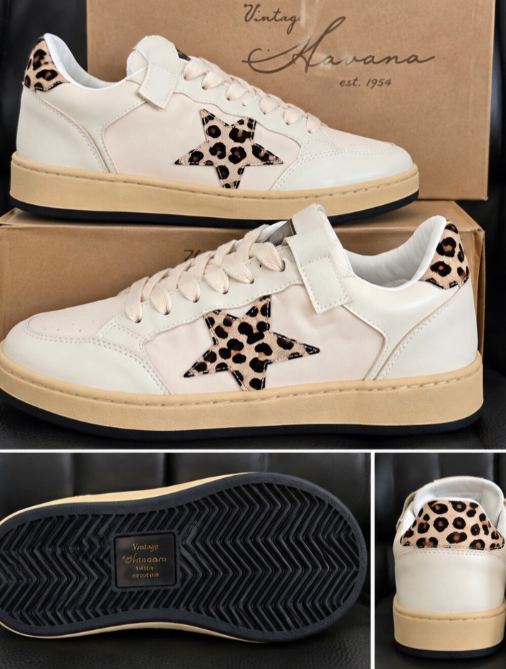 NEW Vintage Havana Leopard Star Sneakers Women’s Size 10 NIB